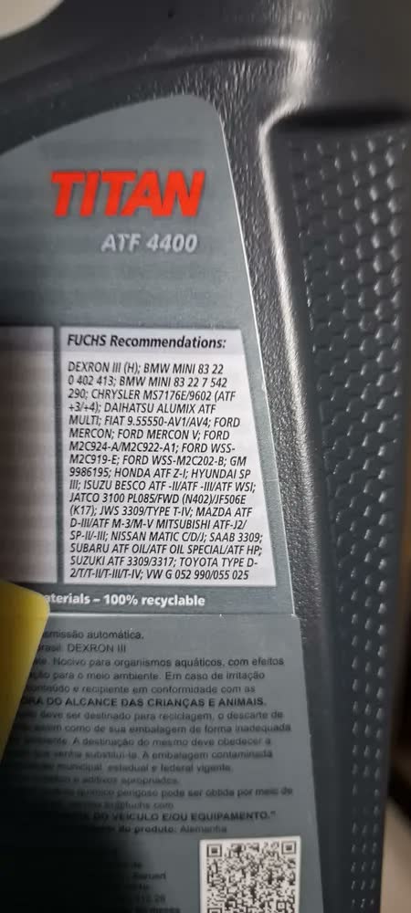 foto de Óleo Câmbio Automático Fuchs Titan Atf 4400 M315 1 Litro