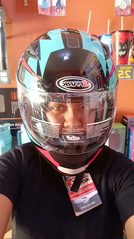 foto de Capacete Moto Ebf New Spark Black Edition Fechado Fosco +