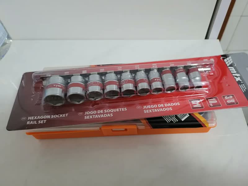foto de Jogo Kit Chave Soquete Curto 3/8 Sextavado 8-19mm 10 Peças