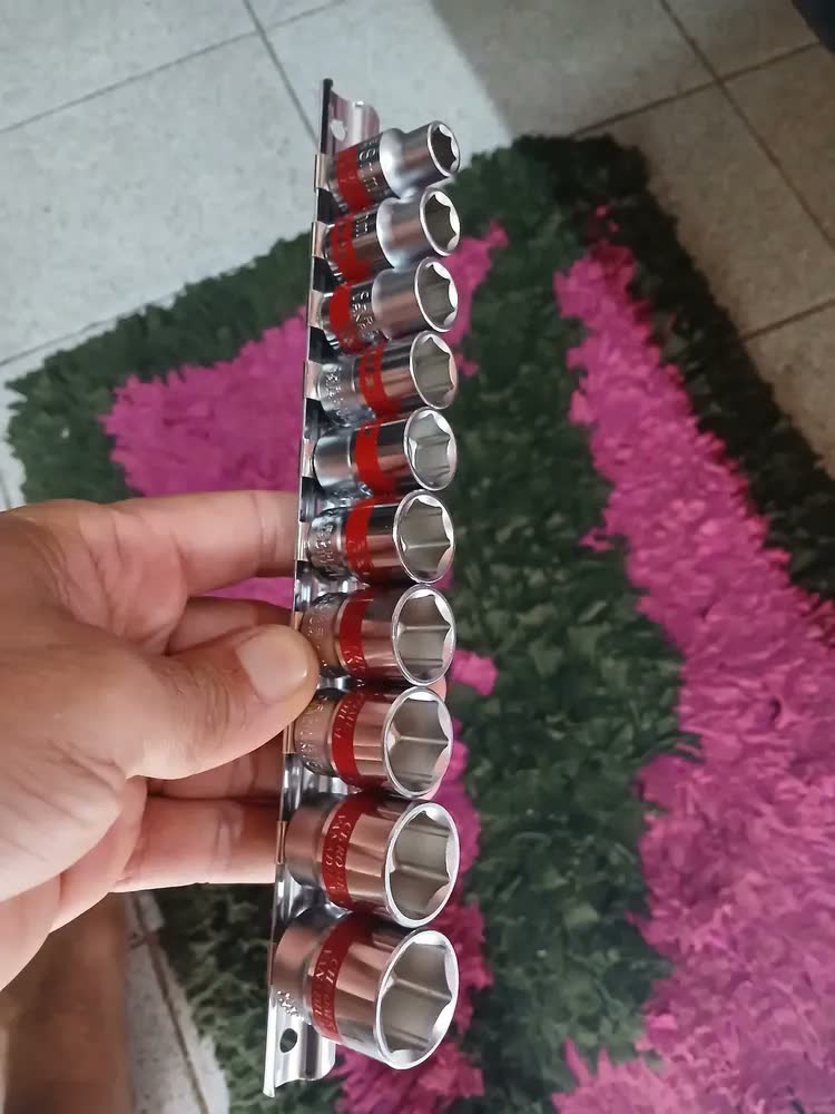 foto de Jogo Kit Chave Soquete Curto 3/8 Sextavado 8-19mm 10 Peças