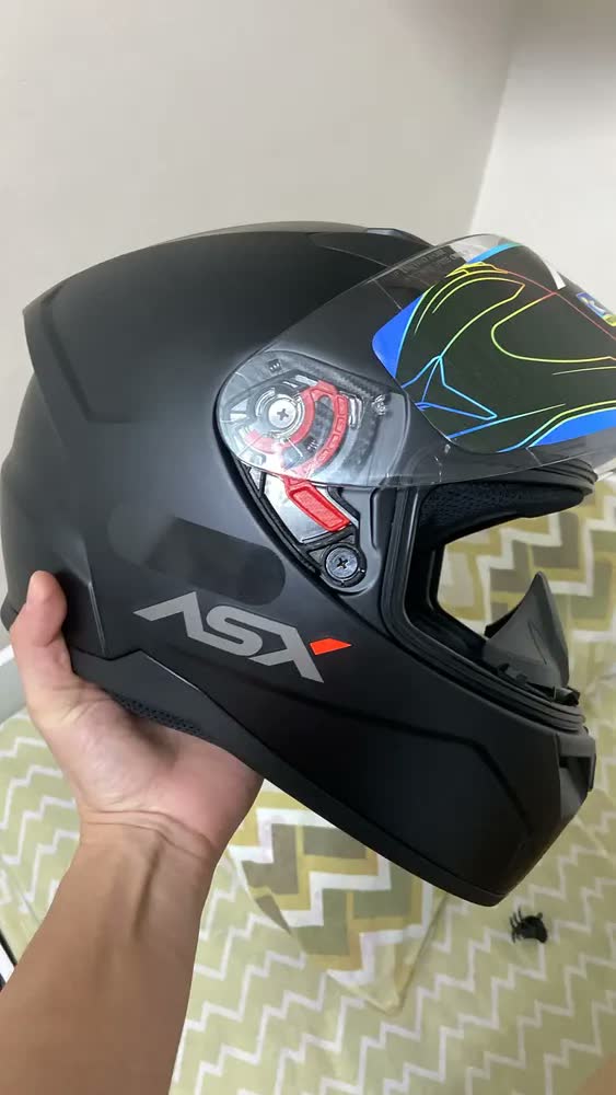 foto de Capacete moto fechado ASX City Solid Preto Fosco Tamanho 60/L