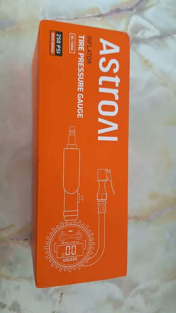 foto de Manômetros analógicos Digital de Pressão de Pneu com Inflador AstroAI (3-250 PSI,Resolução de Display 0.1),Mangueira de Ar de Alta Resistência e Acessórios para Compressor