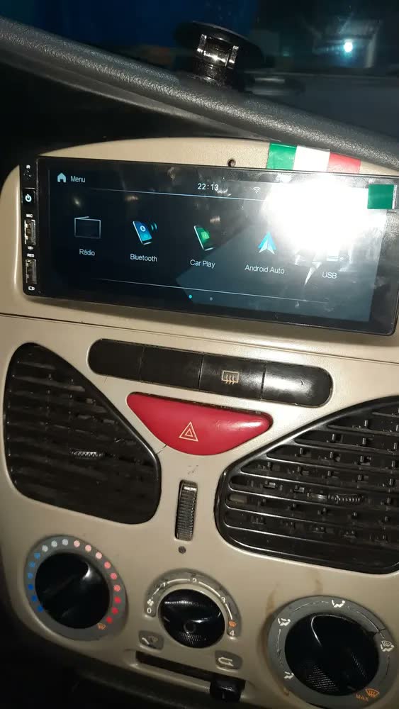 foto de Central Multimidia Universal 1 Din com Carplay e Android E-tech Combat 6.86 Full Touch