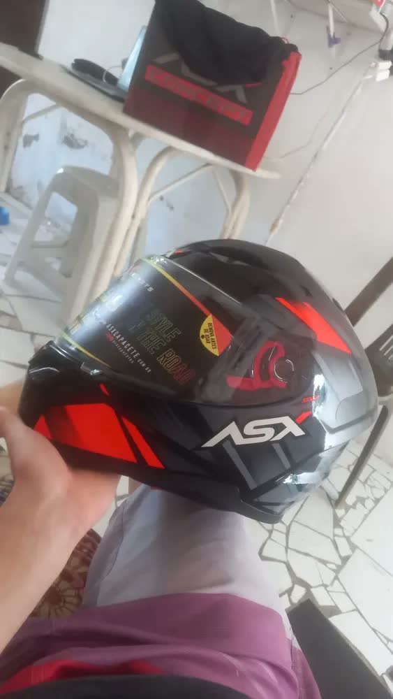 foto de Capacete Moto Asx City Start  Brilho Preto Cinza + Viseira