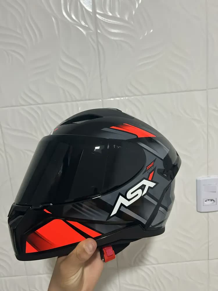 foto de Capacete Moto Asx City Start  Brilho Preto Cinza + Viseira