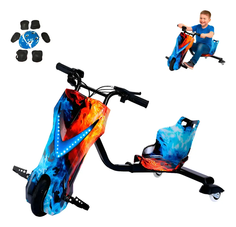 Triciclo Elétrico Drift Patinete 250w Bluetooth Led