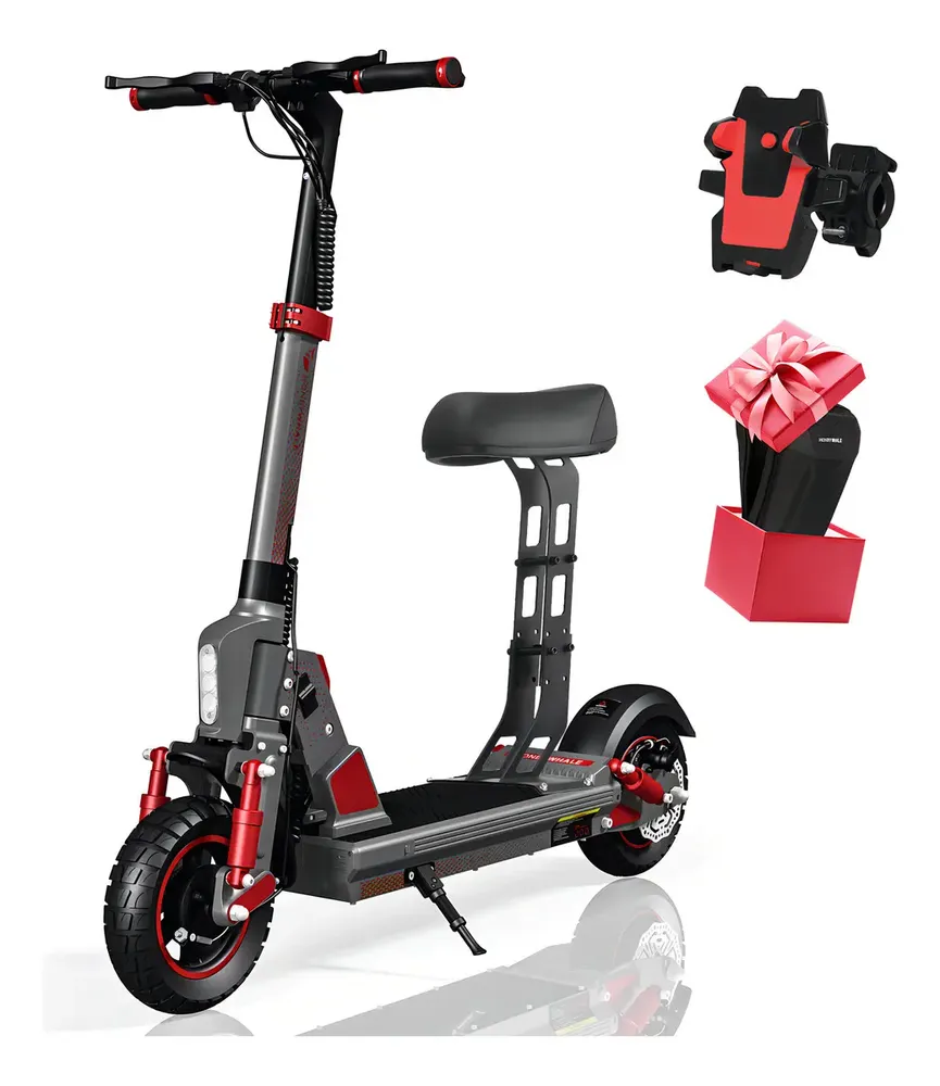 Honeywhale C1 Patinete Elétrico Adulto, 980w Scooter Eletrica, Autonomia 40km (max), Velocidade 45km/h (max), 150 Kg Capacidade Máxima De Carga, Honey Whale, Com Modo De Cruzeiro, Cor Vermelho