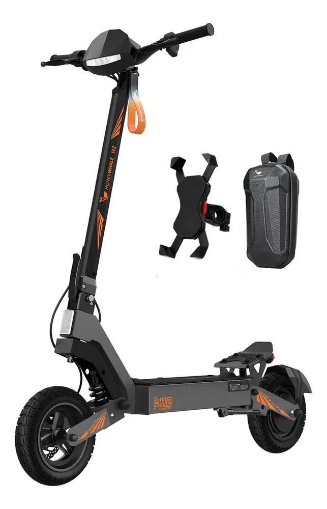 Honeywhale H2 Patinete Elétrico Dobrável Para Adultos, Motor De 1200w (máx), Velocidade Máxima De 50 Km/h, Autonomia De 50 Km, Bateria De 15ah, Honey Whale Scooter Eletrica Com Dupla Suspensão Cinza