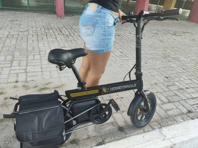 foto de Honeywhale B20 Bicicleta Elétrica, 440w-35km-25km/h-120kg, Scooter Motor-ebike-adulto-bike-autonomia-velocidade Máxima-carga-honey Whale-fat-dobravel, 14 Aro, Freios A Disco Dianteiros E Traseiros