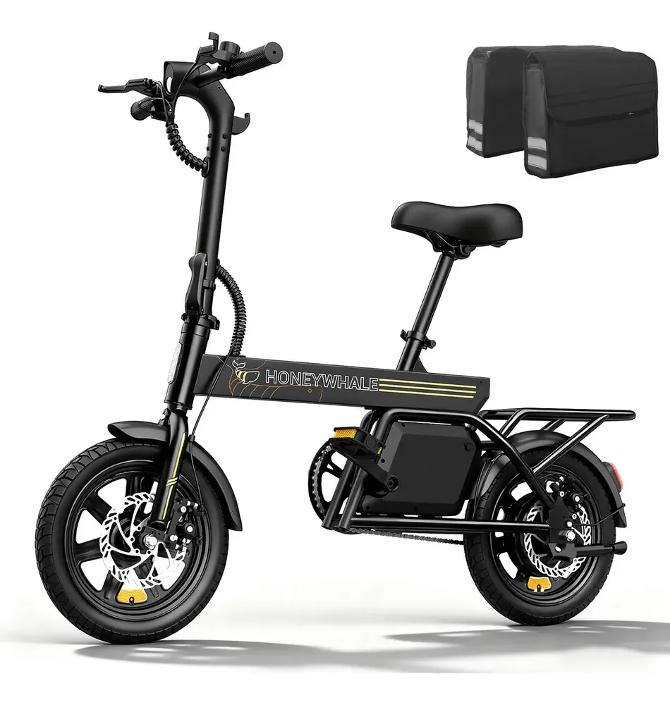 Honeywhale B20 Bicicleta Elétrica, 440w-35km-25km/h-120kg, Scooter Motor-ebike-adulto-bike-autonomia-velocidade Máxima-carga-honey Whale-fat-dobravel, 14 Aro, Freios A Disco Dianteiros E Traseiros