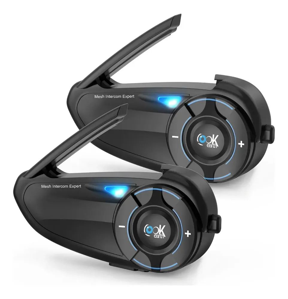 Intercomunicador Bluetooth Lookearth Q8 Para Moto, Kit 2 Unidades Com Mesh, Rádio FM e IP67