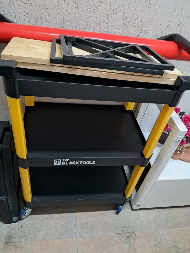 foto de Carrinho Detailers Mecânico Aberto Com 3 Prateleiras Bcf300 The Black Tools