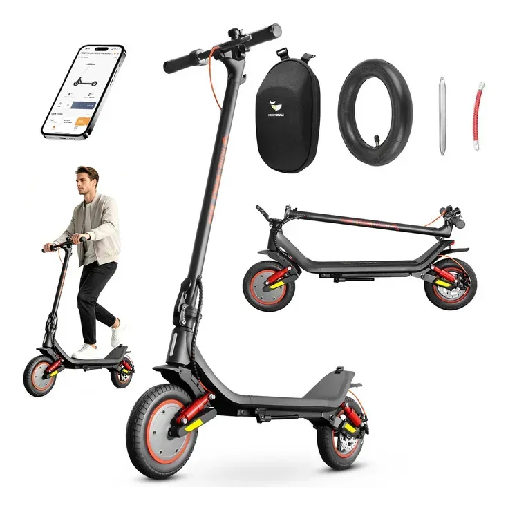 HONEYWHALE M1 MAX Patinete Elétrico Adulto, 500W-32KM/H-22KM-120KG, Scooter-Eletrica-Velocidade-Juvenil-Dobrável-Autonomia-de-Aplicativo-Bluetooth-Carge-Honey Whale, Suspensão Dianteira e Traseira
