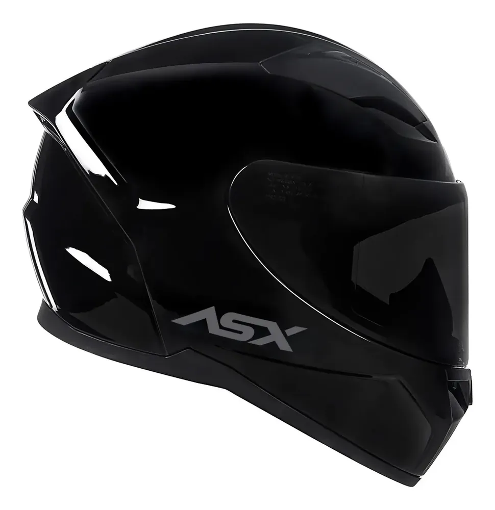 Capacete Asx City Solid Preto Brilhante + Viseira Fumê Tamanho Do Capacete 58