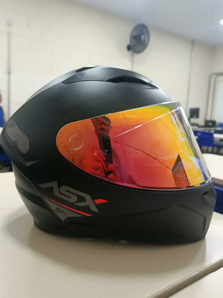 foto de Viseira Capacete Asx Axxis Vermelha Revo Eagle Draken V18b