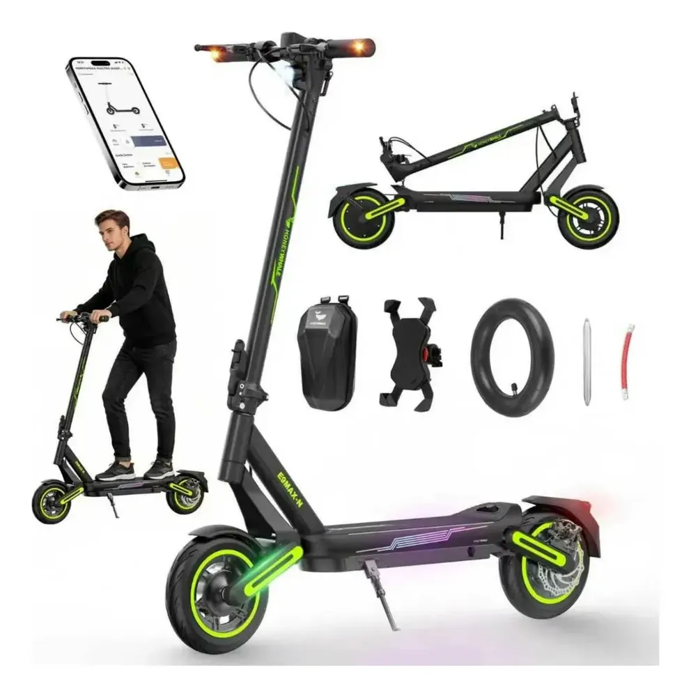 Patinete Elétrico Adulto Honeywhale E9 MAX-N, 650w-40km-32km/h-120kg, Velocidade-juvenil-dobrável-scooter-eletrica-autonomia-de-aplicativo-bluetooth-capacidade, Com Dupla Suspensão, Honey Whale