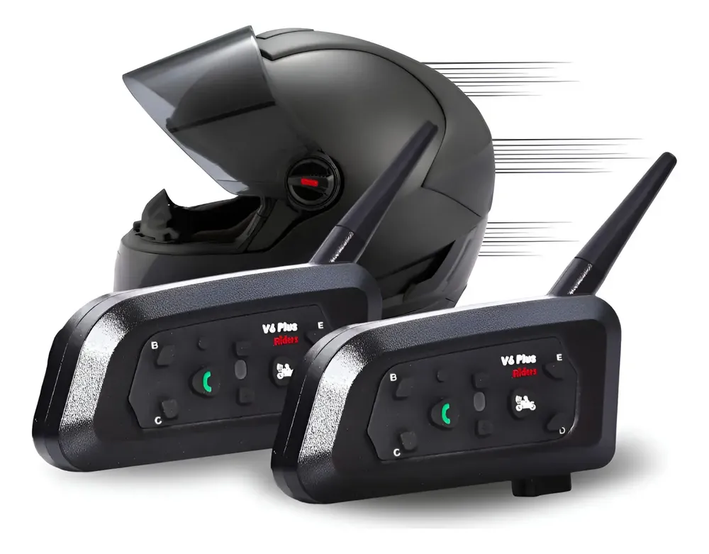 Intercomunicador Capacete Bluetooth V6 Plus Riders 2 Unidades IP65