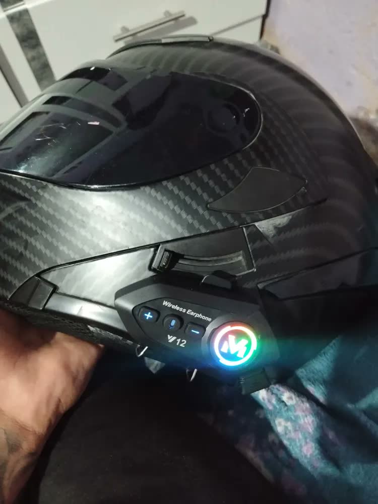 foto de Intercomunicador Bluetooth Capacete Comunicação Jzaq Y12 5.3
