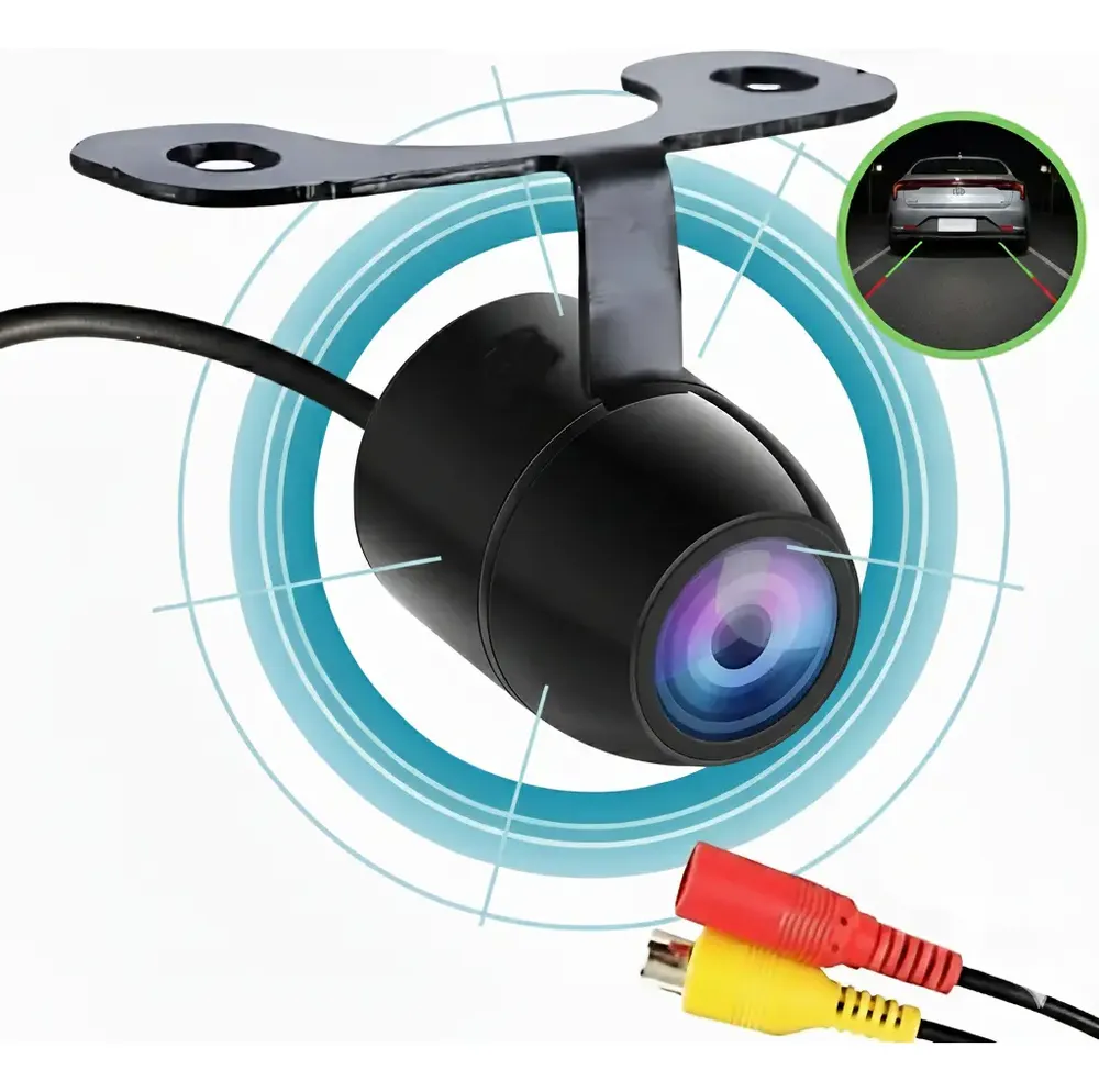 Câmera De Re Automotiva Led Hd Infravermelho Visão Noturna Colorida Universal Veicular Carro Borboleta 2 Em 1 A Prova D'agua