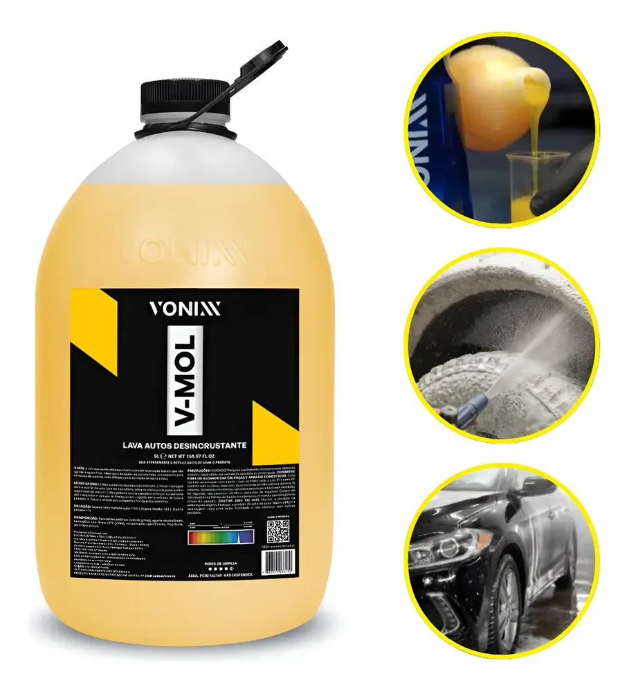 Shampoo Automotivo Vonixx V-Mol 5L Desincrustante Biodegradável