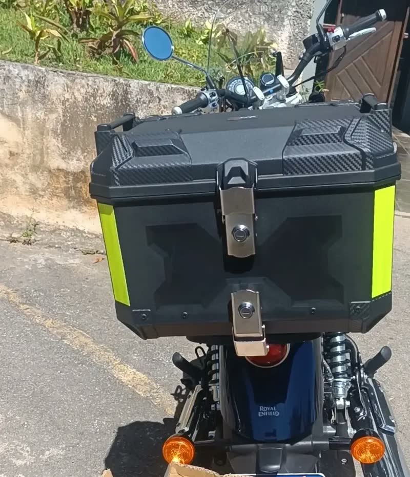 foto de Bauleto Baú Moto 45 Litros Universal Forro E Base Reforçado Cor Preto