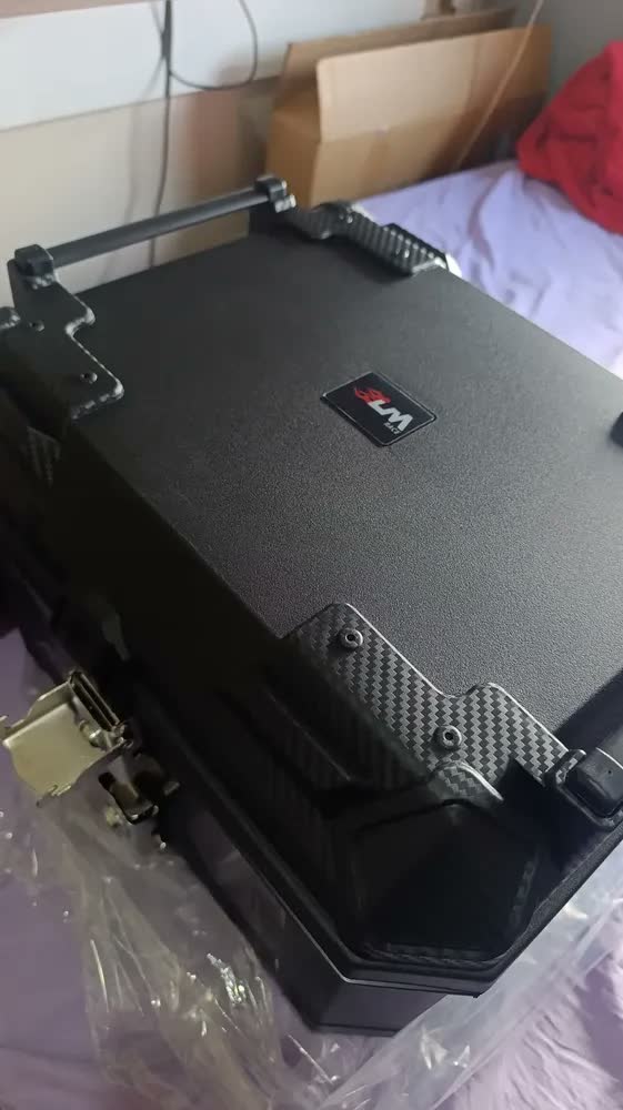 foto de Bauleto Baú Moto 45 Litros Universal Forro E Base Reforçado Cor Preto