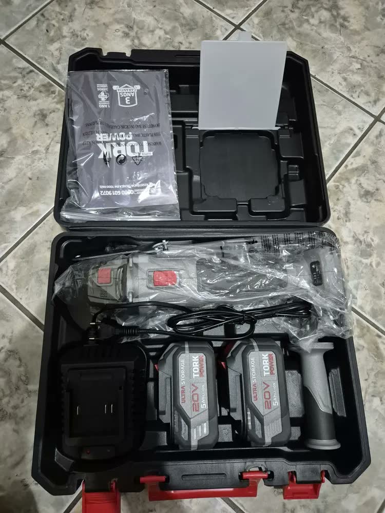 foto de Esmerilhadeira Lixadeira Industrial Tork 125mm Bateria 20v Cor Cinza Frequência 50/60hz