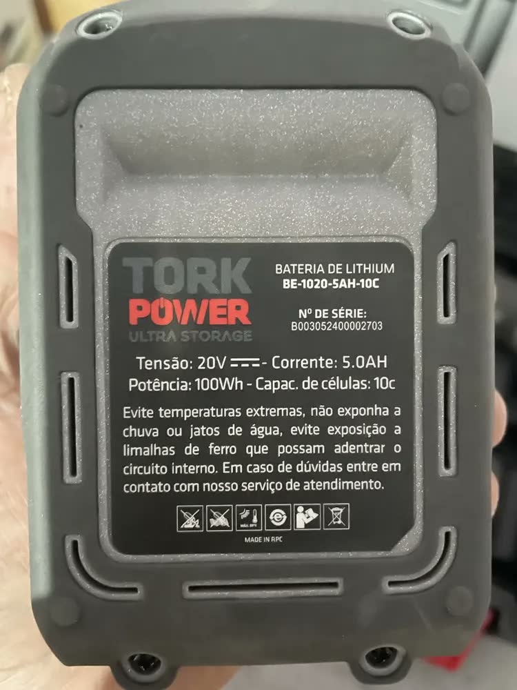 foto de Esmerilhadeira Lixadeira Industrial Tork 125mm Bateria 20v Cor Cinza Frequência 50/60hz