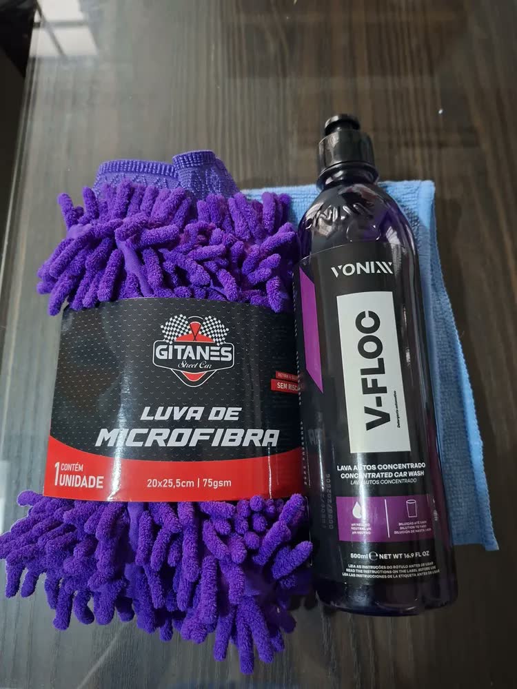 foto de Shampoo V-floc Vonixx + Toalha Microfibra + Luva Microfibra
