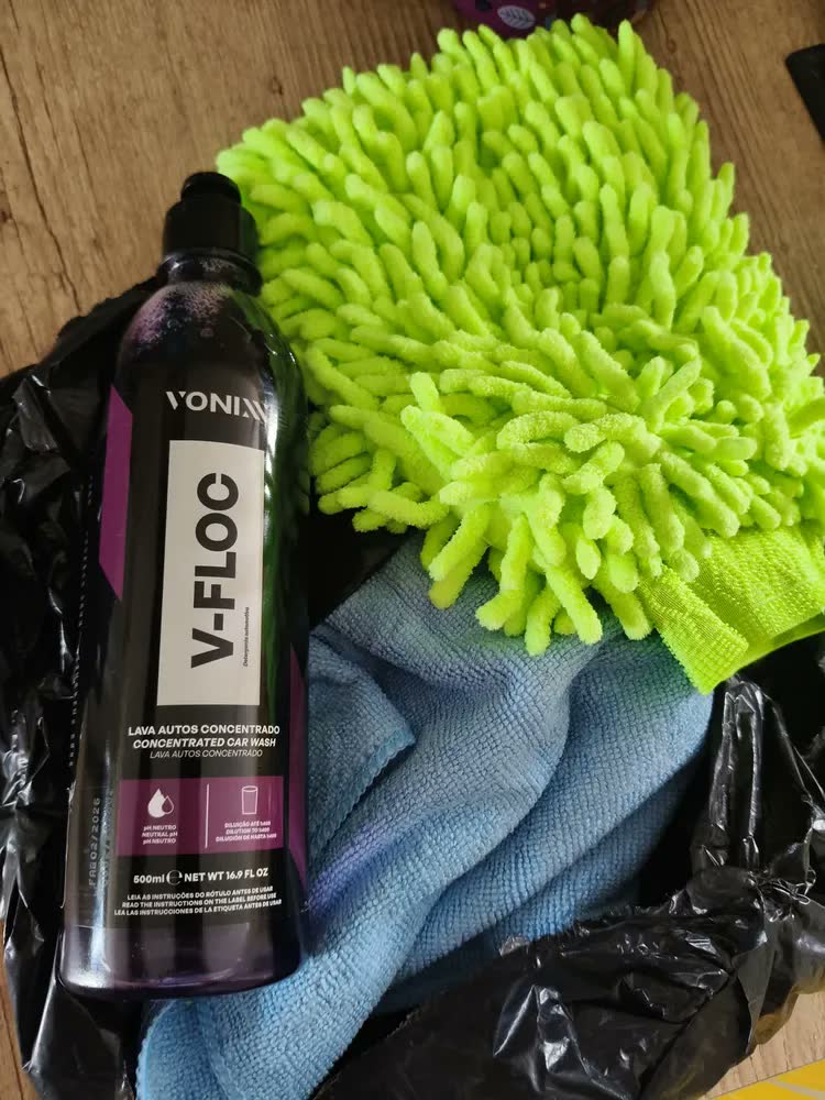 foto de Shampoo V-floc Vonixx + Toalha Microfibra + Luva Microfibra