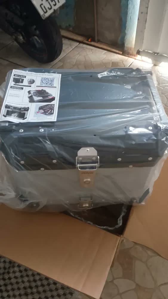 foto de Baú Moto 45l Traseiro Big Trail Top Case Com Encosto