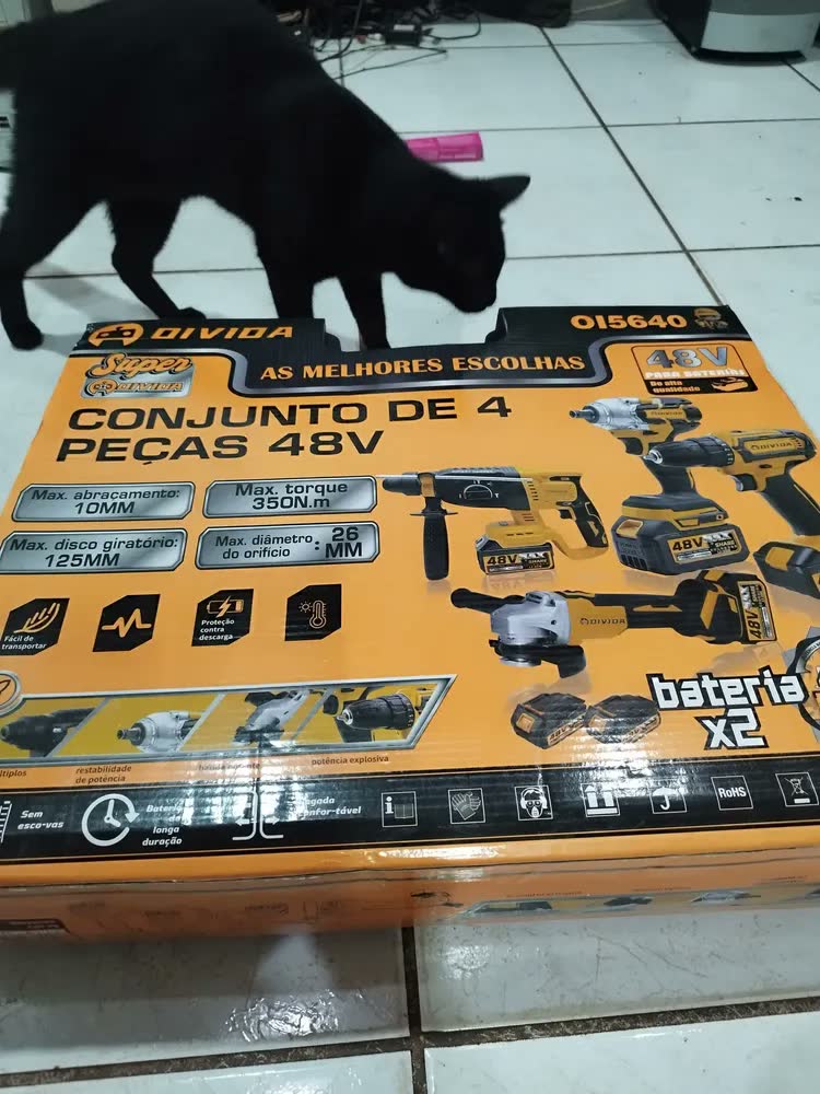 foto de Kit Multi Ferramentas 4 Em 1 48v Sem Fio Com 2 Baterias Furadeira Parafusadeira Martelete Esmerilhadeira Chave De Impacto Com Maleta Alta Potência Uso Profissional E Doméstico Simake