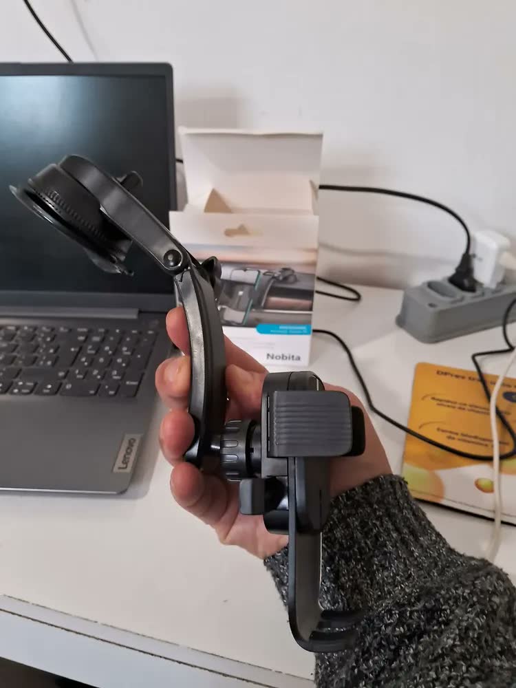 foto de Suporte Veicular 360° Para Celular Automotivo Carro Painel Mesa Retrovisor Preto