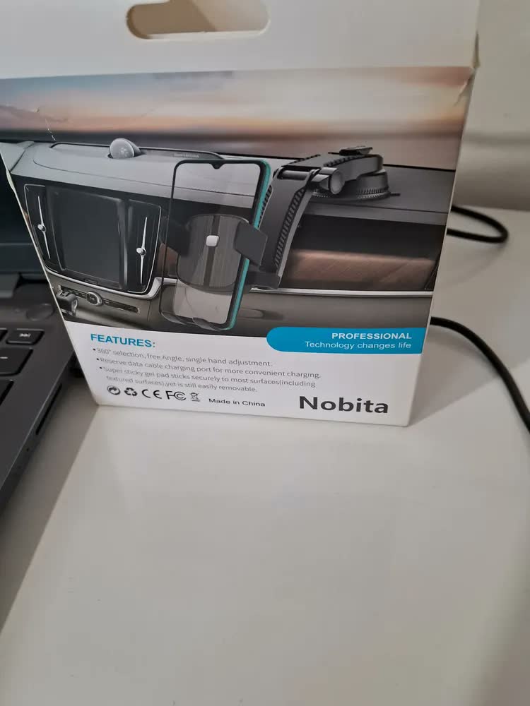 foto de Suporte Veicular 360° Para Celular Automotivo Carro Painel Mesa Retrovisor Preto