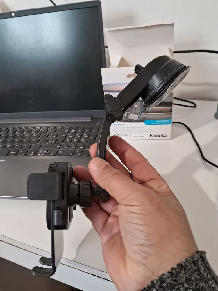 foto de Suporte Veicular 360° Para Celular Automotivo Carro Painel Mesa Retrovisor Preto