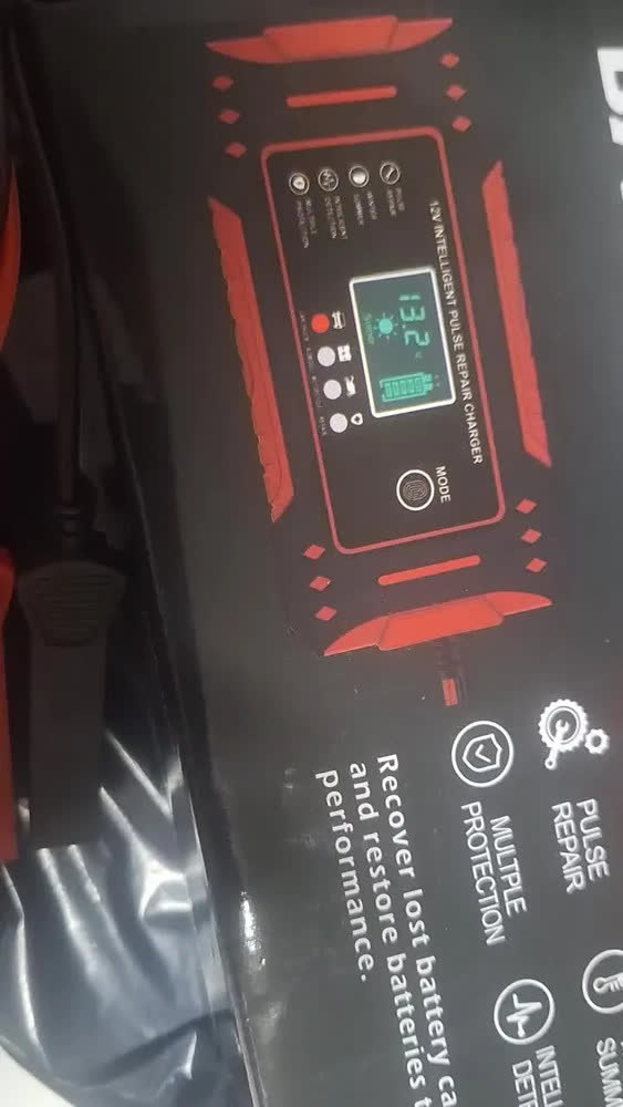foto de Carregador Inteligente de Bateria Automotiva 12V 6A Portátil Bivolt 110/220V para Carro, Moto, Moto Aquática e Veículos Náuticos com Proteção