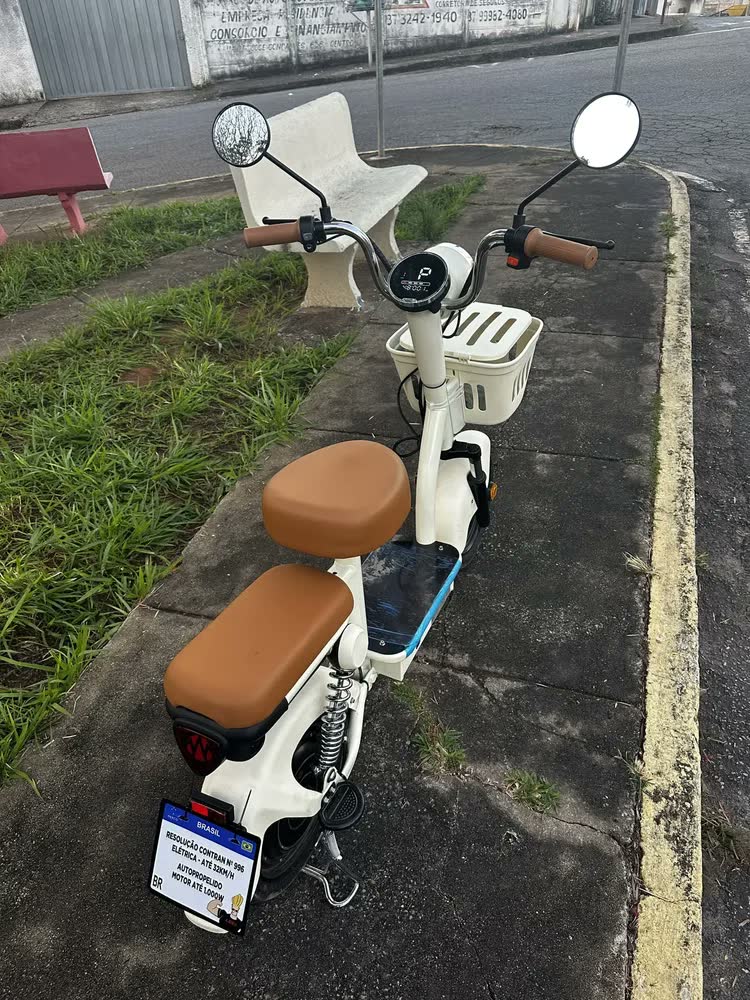 foto de Bicicleta elétrica adulto motor 1200W, autonomia 90-100km bateria lítio, NFC duplo, freios a tambor e amortecedores de mola dianteiro/traseiro, retrovisor, banco traseiro, excelente para subir ladeira